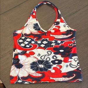 Vtg old navy Floral Patterned Women's Bag - Red, Blue, White z12